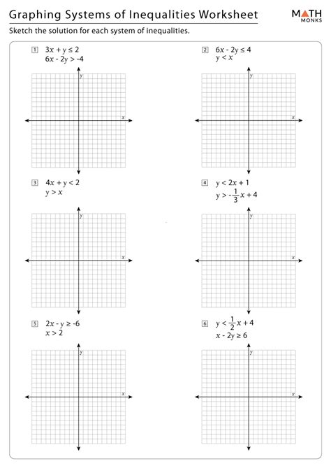 systems of inequalities worksheet answer key